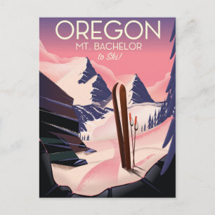 Carte Postale Mt.Bachelor Oregon Ski travel poster