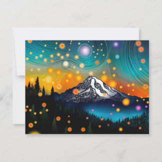 Carte Postale Mt. Rainier Starry Sky
