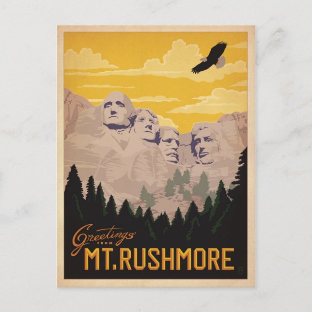 Carte Postale Mt. Rushmore, Dakota du Sud (Devant)
