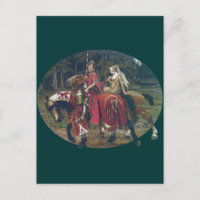 Mucha chevalier dame peindre chevaux forêt romanti