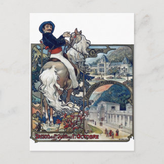 Carte Postale Mucha Luchon Vieille ville européenne Art Nouveau