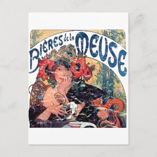 Carte Postale Mucha -Muse -1860 - en détresse