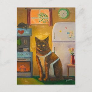 Carte Postale Muffin de cuisson de chats dans la cuisine du chal