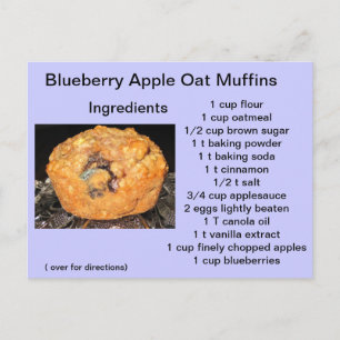 Carte Postale Muffins d'avoine de bleuets