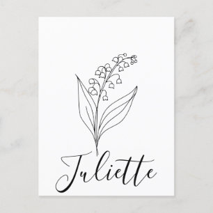 Carte Postale Muguet de Mai personnalisé Fleur de naissance