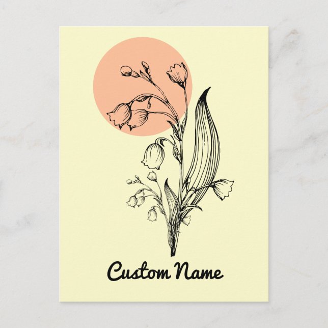 Carte Postale Muguet Fleur du Mois de Naissance de Mai Minimalis (Devant)