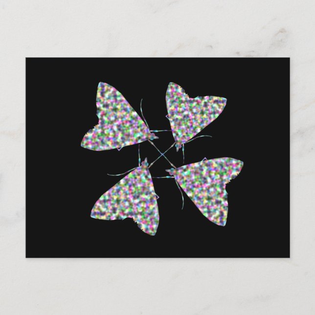 Carte postale Multicolore Moth Art (Devant)