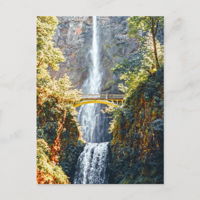 Carte Postale Multnomah Falls-Portland Oregon-Travel Photographi (Devant)