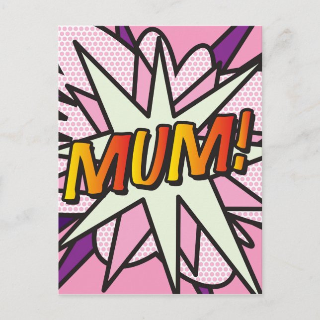 Carte Postale MUM Fun Retro Comic Book Pop Art (Devant)