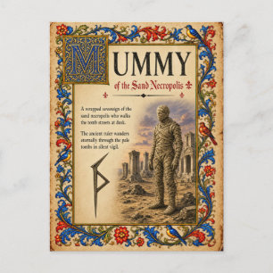 Carte Postale Mummy, Art du Bestiaire Médiéval