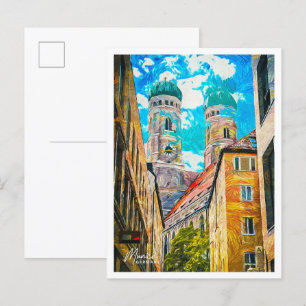 Carte Postale Munich Allemagne Belle peinture à l'huile ville