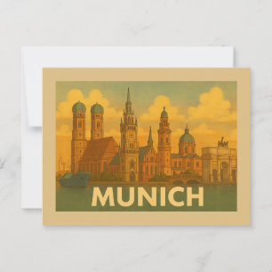 Carte Postale Munich Allemagne Ville Art