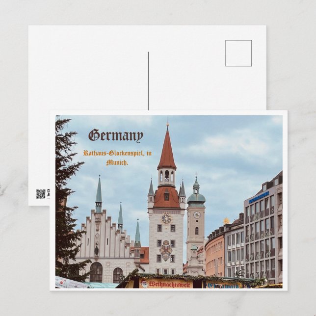 Carte Postale Munich Allemande, Personnalisée (Devant / Derrière)