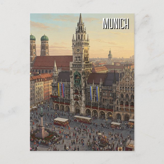 Carte Postale Munich Marienplatz Allemagne Voyage (Devant)