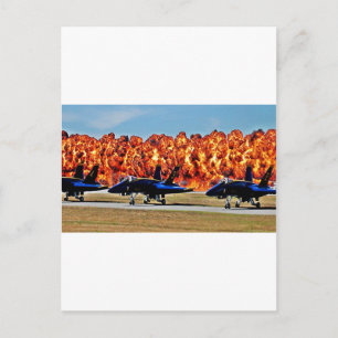 Carte Postale Mur d'angle bleu du feu
