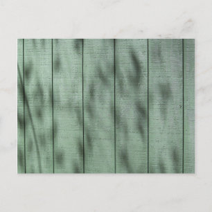 Carte Postale Mur en bois vert rustique avec ombres tressées/Lum