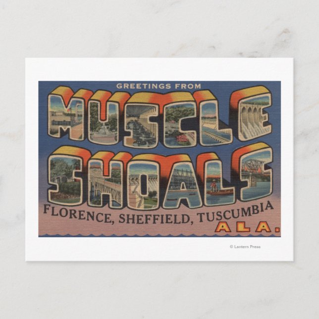 Carte Postale Muscle Shoes, Alabama - Grandes Scènes de Lettre (Devant)