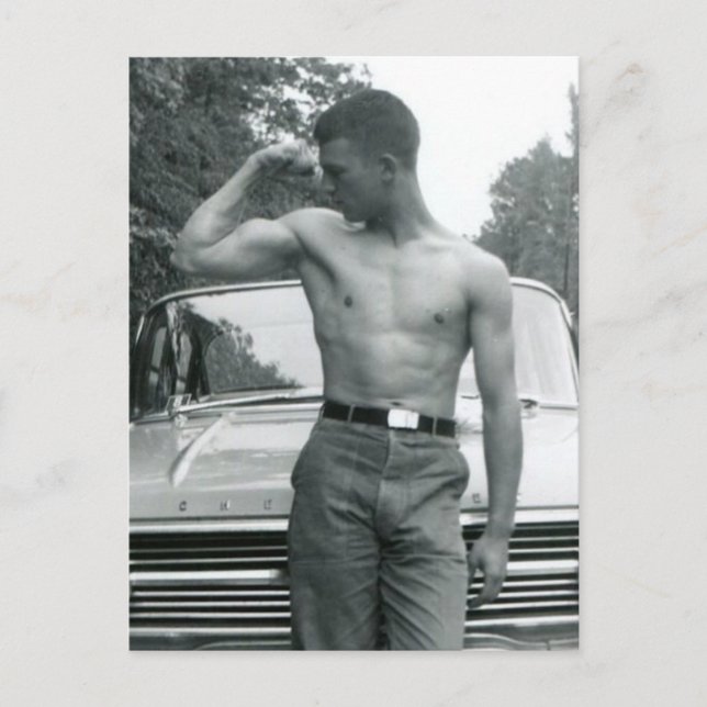 Carte Postale Muscle Vintage (Devant)