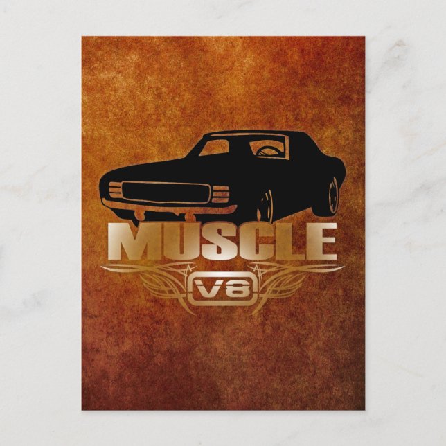Carte Postale Muscle Voiture V8 (Devant)