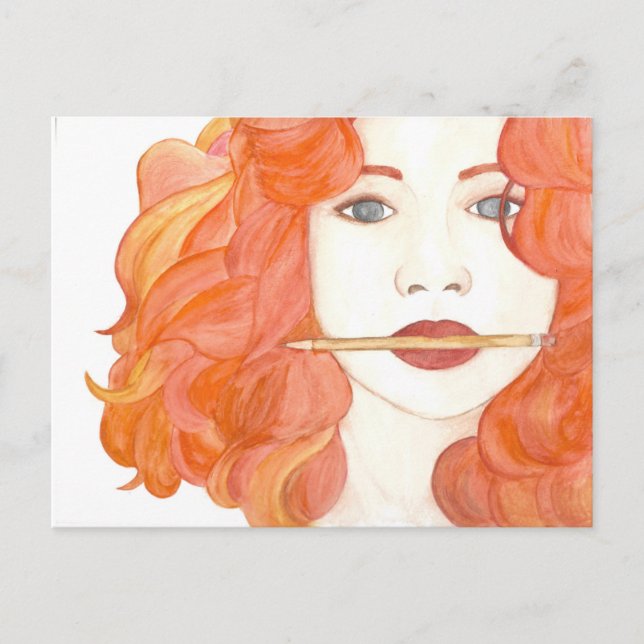 Carte Postale Muse Red Haired Girl Postcard Artiste (Devant)