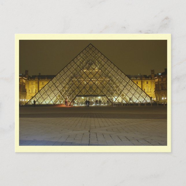 Carte Postale Musée du Louvre de nuit, Paris, France (Devant)