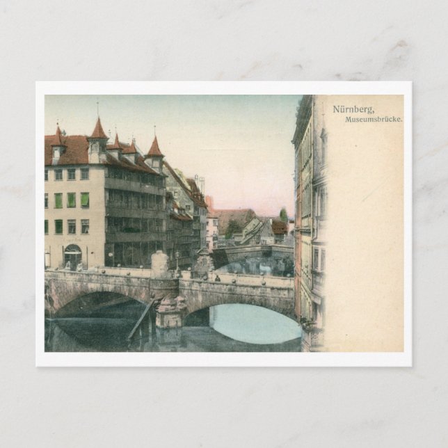 Carte Postale Museumbrucke, Nurnberg, Allemagne Vintage (Devant)