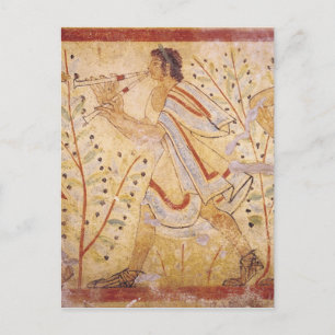 Carte Postale Musicien jouant les tuyaux