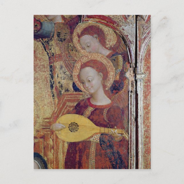 Carte Postale Musiciens anges de la peinture de Vierge et Enfant (Devant)