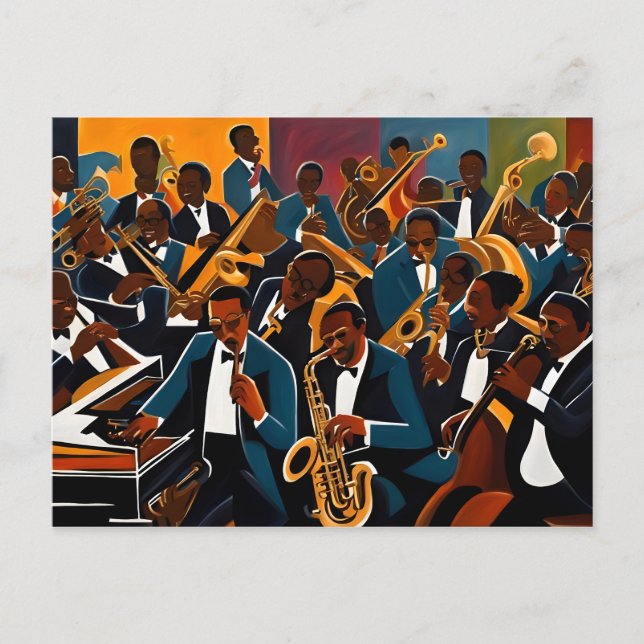 Carte Postale Musiciens de jazz (Devant)