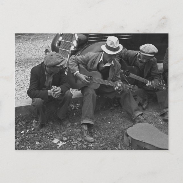 Carte Postale Musiciens de rue, Maynardville, Tennessee, 1935 (Devant)