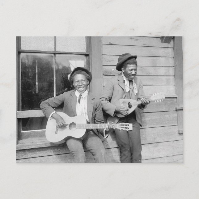 Carte Postale Musiciens itinérants, 1902 (Devant)