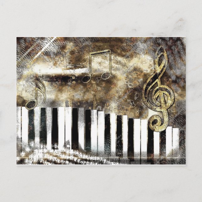 Carte Postale Musique de piano (Devant)
