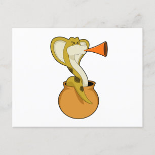 Carte Postale Musique de trompette serpent