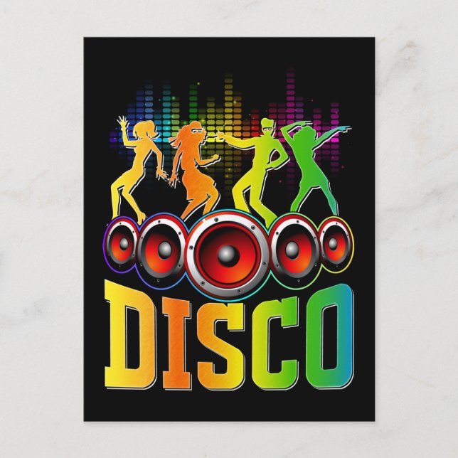 Carte Postale Musique Disco 80s 90s Party Groove Funky Musique (Devant)