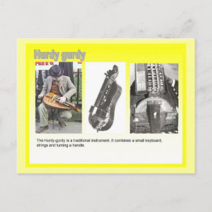 Carte Postale Musique,  Joueur de vielle à roue