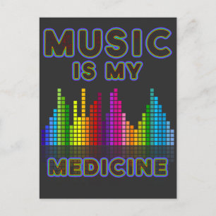 Carte Postale Musique Médecine égaliseur coloré DJ Bass Lover