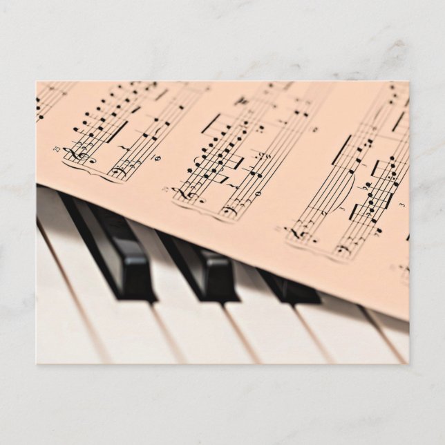 Carte Postale Musique piano (Devant)