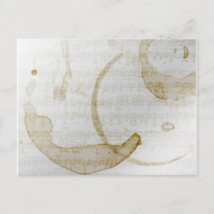 Carte Postale musique tache de café
