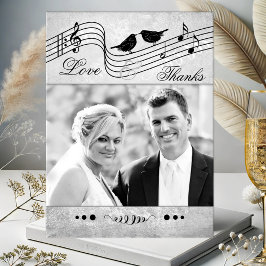 Carte Postale Musique Thème Mariage Photo Merci Postcard