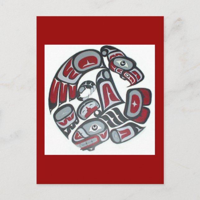 Carte Postale Musique Totem Tribal Amérindien (Devant)