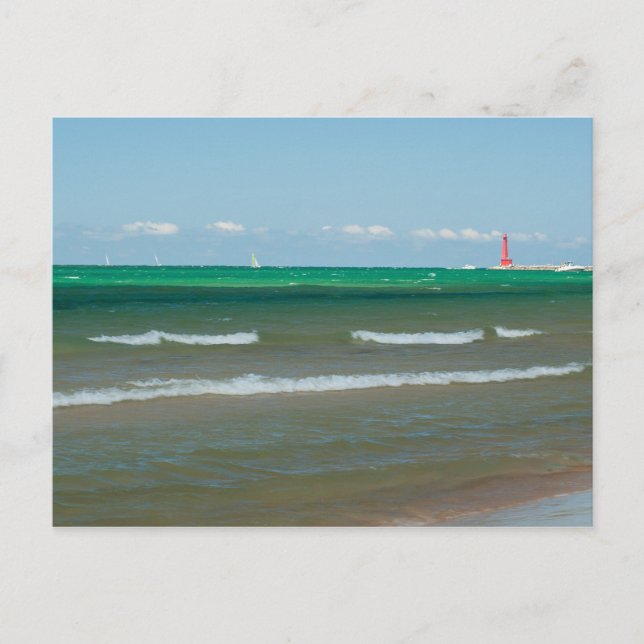 Carte Postale Muskegon Pier Light, Muskegon, Michigan (Devant)