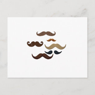Carte Postale Mustache Collage Cheveux Ajouter un nom Ajouter un