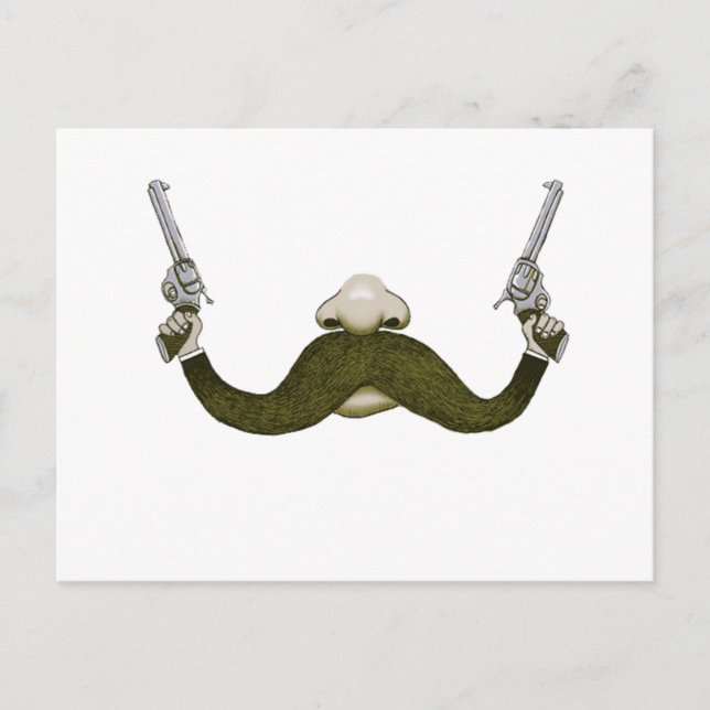 Carte Postale Mustache Cowboy (Devant)