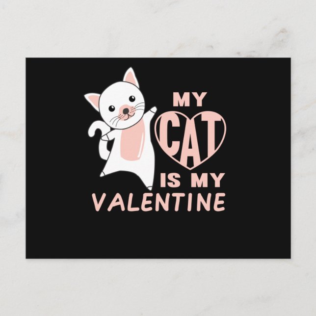 Carte Postale My Cat is My Valentine Cute Cat For Valentine (Devant)