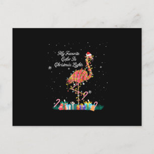 Carte Postale My favorite Is Christmas Lights Costume Flamingo