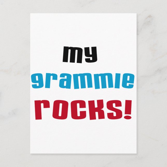 Carte Postale My Grammie Rocks T-shirts et cadeaux (Devant)