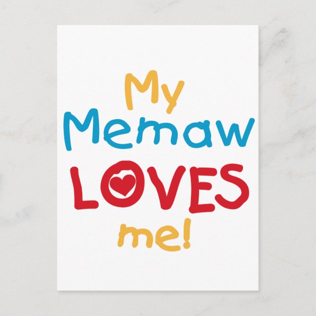 Carte Postale My Memaw Loves Me T-shirts et cadeaux (Devant)