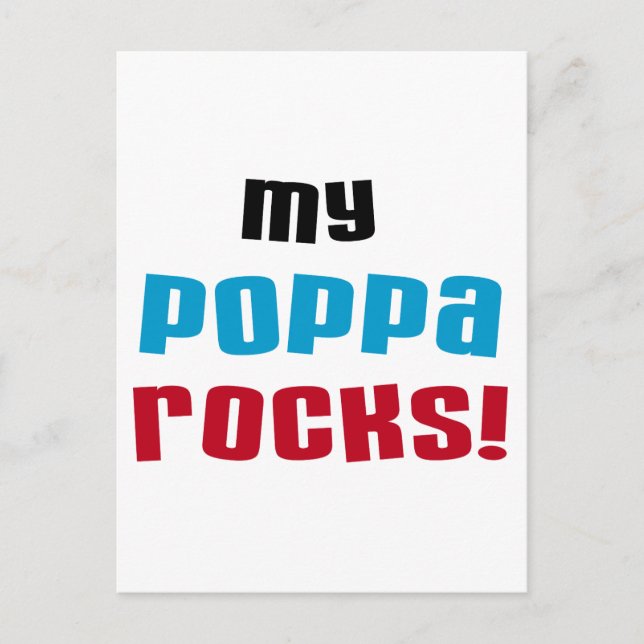 Carte Postale My Poppa Rocks Tshirts et cadeaux (Devant)