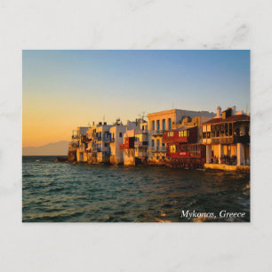 Carte Postale Mykonos peu de coucher du soleil quart de Venise,