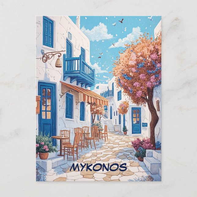Carte Postale Mykonos Streets Travel (Devant)